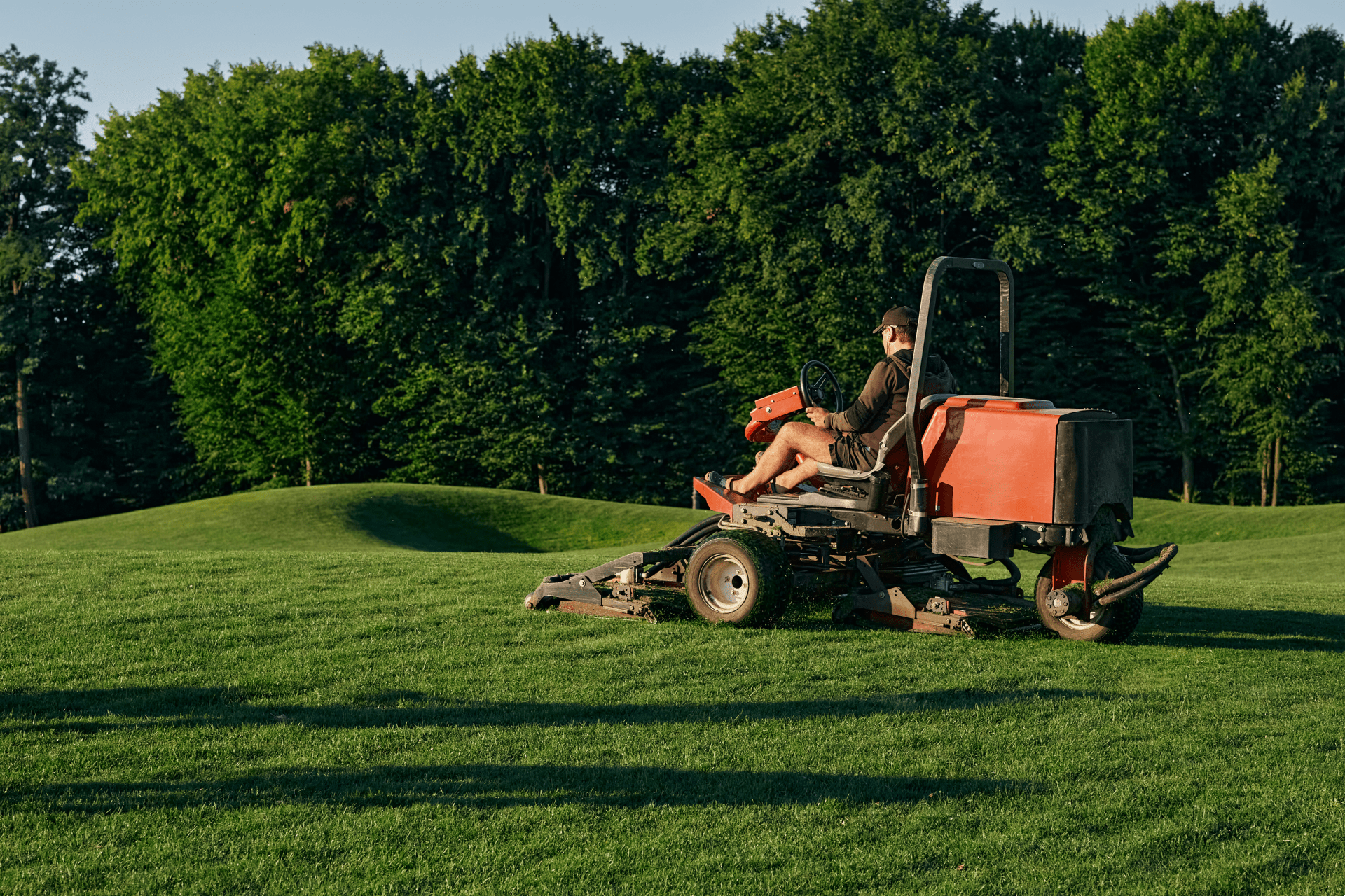 orange lawn mower